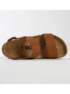 Leren haksandalen lichtbruin
