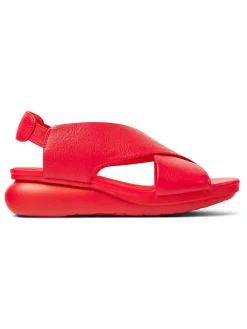 Leren haksandalen rood