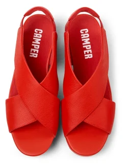 Leren haksandalen rood