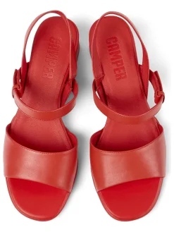 Leren haksandalen rood