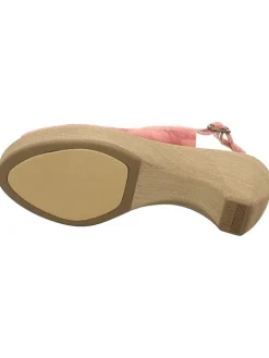 Leren haksandalen roze