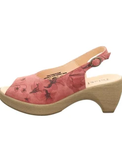 Leren haksandalen roze