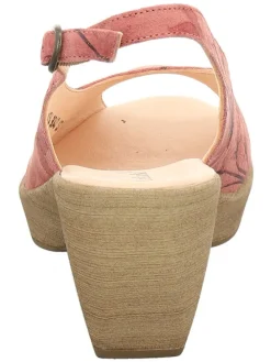 Leren haksandalen roze