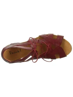 Leren haksandalen "Traudi" rood