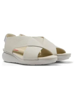Leren haksandalen wit