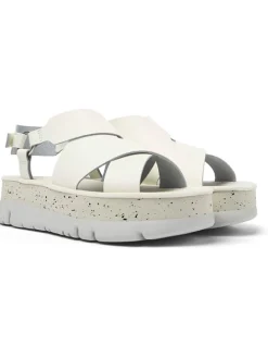 Leren haksandalen wit