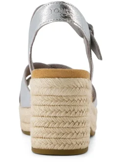 Leren haksandalen zilverkleurig