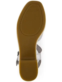 Leren haksandalen zilverkleurig