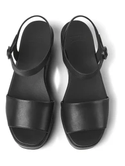 Leren haksandalen zwart