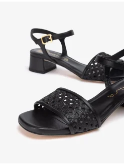 Leren haksandalen zwart