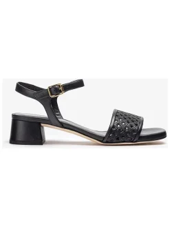 Leren haksandalen zwart