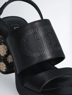 Leren haksandalen zwart