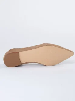 Leren instappers beige