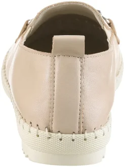 Leren instappers beige