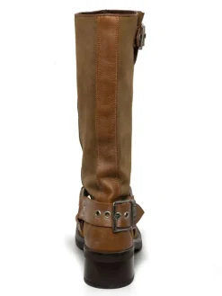 Leren laarzen "Beau" beige