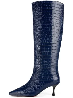 Leren laarzen donkerblauw