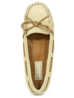 Leren mocassins beige
