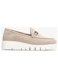 Leren mocassins beige