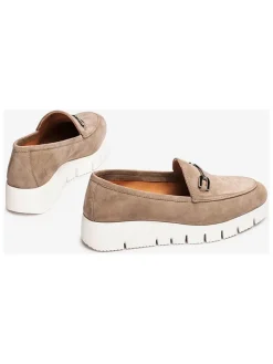 Leren mocassins beige