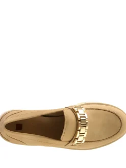 Leren mocassins beige