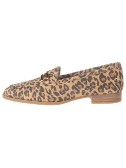 Leren mocassins beige/bruin