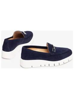 Leren mocassins donkerblauw