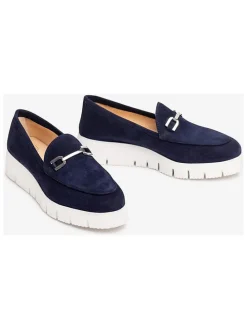 Leren mocassins donkerblauw