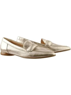 Leren mocassins goudkleurig