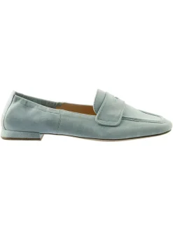 Leren mocassins lichtblauw
