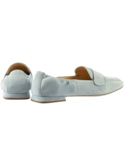 Leren mocassins lichtblauw