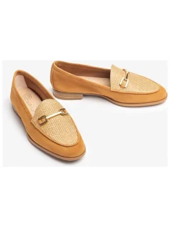 Leren mocassins lichtbruin/beige