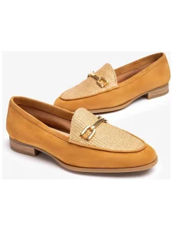 Leren mocassins lichtbruin/beige