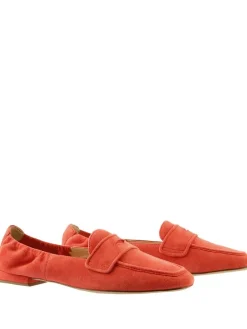 Leren mocassins oranje