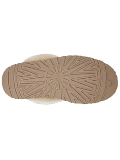 Leren pantoffels "Disquette" lichtbruin