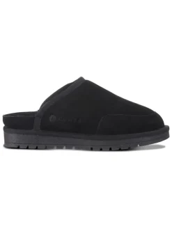 Leren pantoffels "Hupsu" zwart
