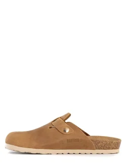 Leren pantoffels "Milky" camel