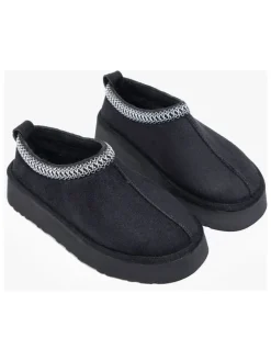 Leren pantoffels zwart