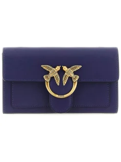 Leren portemonnee donkerblauw - (B)19 x (H)10 x (D)5 cm