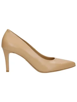 Leren pumps beige