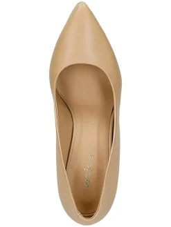 Leren pumps beige