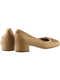 Leren pumps beige