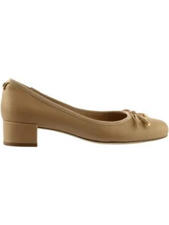 Leren pumps beige