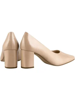 Leren pumps beige