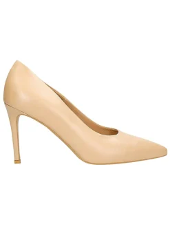 Leren pumps beige