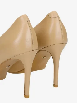 Leren pumps beige