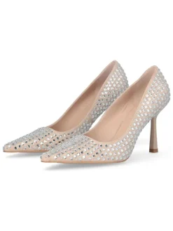 Leren pumps beige