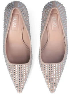 Leren pumps beige