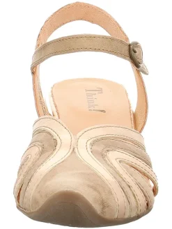 Leren pumps beige