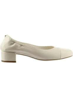 Leren pumps crème
