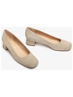 Leren pumps crème